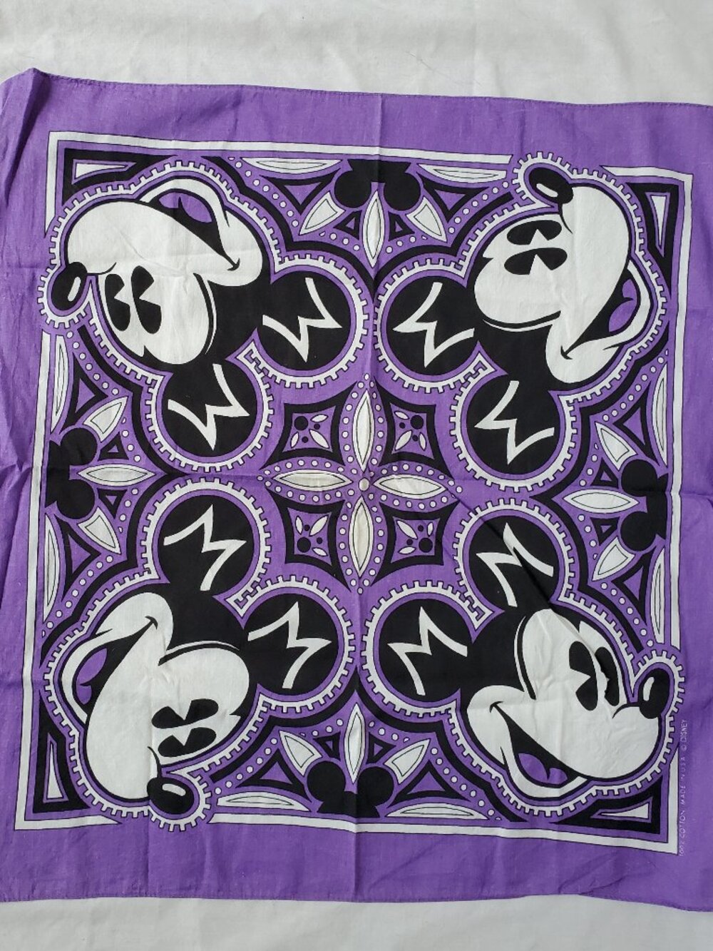 Disney Mickey Mouse Purple White Bandana